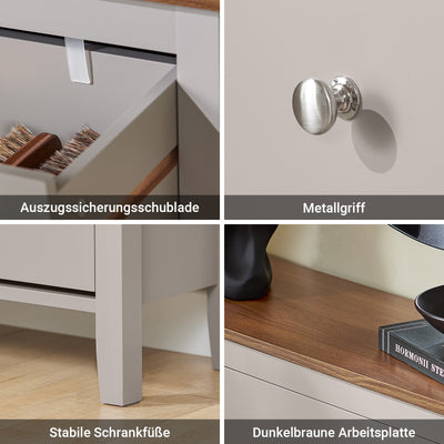 SoBuy | Schuhschrank Schmal | mit 2 Klappen & Schublade | Platz für 12 Paar Schuhe | Hellbraun | B80xT25xH108cm | FSR89-KA