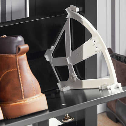 SoBuy | Schuhkipper | Schuhschrank mit 2 Klappen | Schuhregal mit Schublade | Schwarz | FSR89-SCH