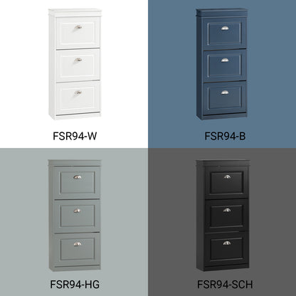 SoBuy | Schuhkipper | Schuhschrank mit 3 Klappen | Schuhkommode Weiß | FSR94-W