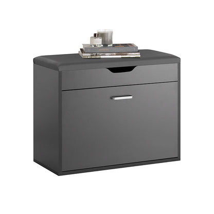 SoBuy | Schuhkipper mit 1 Klappe | Schuhbank mit Sitzkissen | Sitzkommode | Grau | FSR95-HG