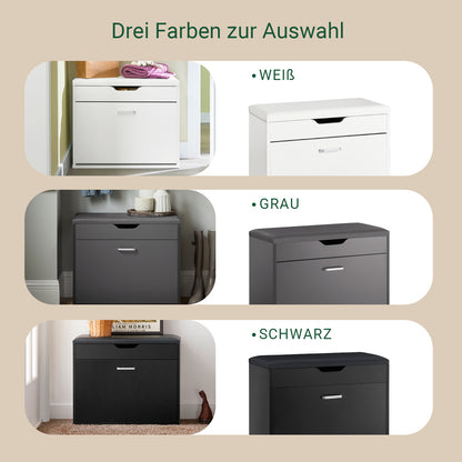 SoBuy | Schuhkipper | Schuhbank mit Sitzkissen | Sitzbank | Weiß | 60x50x30cm | FSR95-W