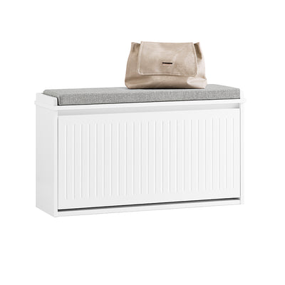 Vorverkauf | SoBuy | Schuhkipper | Schuhbank mit Schuhfach | Sitzbank Weiß | FSR98-L-W