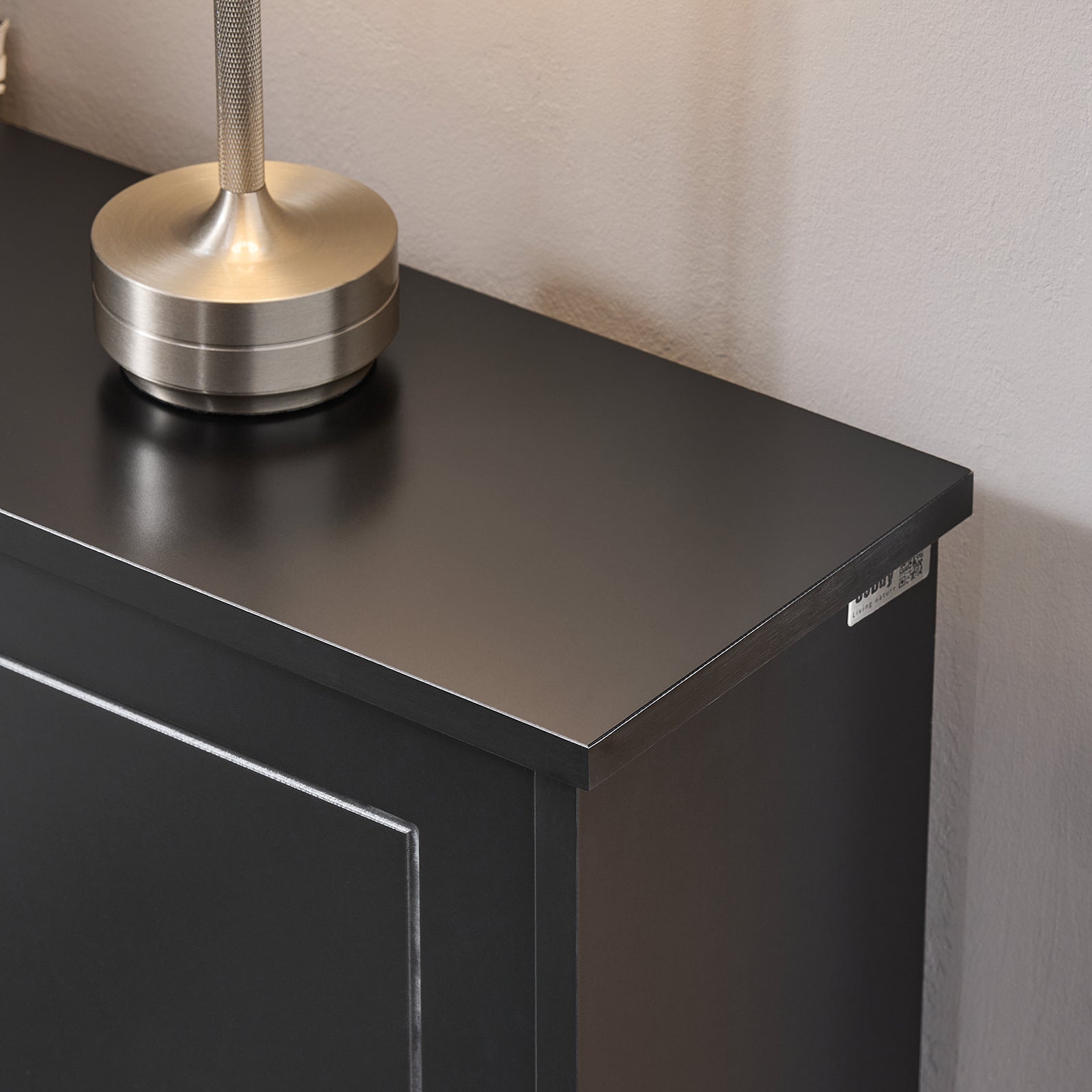 SoBuy | Schuhkipper | Schuhschrank mit 2 Klappen | Schuhkommode Schwarz | FSR99-SCH