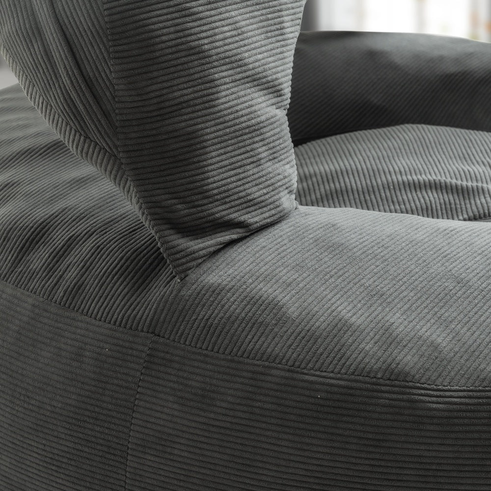 SoBuy | Sofa | Sessel mit Hocker | Dark Gray | 110×125×65 cm | FST100-DG