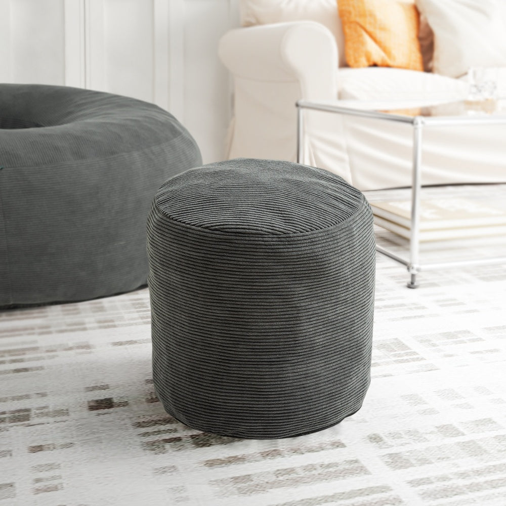 SoBuy | Sofa | Sessel mit Hocker | Dark Gray | 110×125×65 cm | FST100-DG