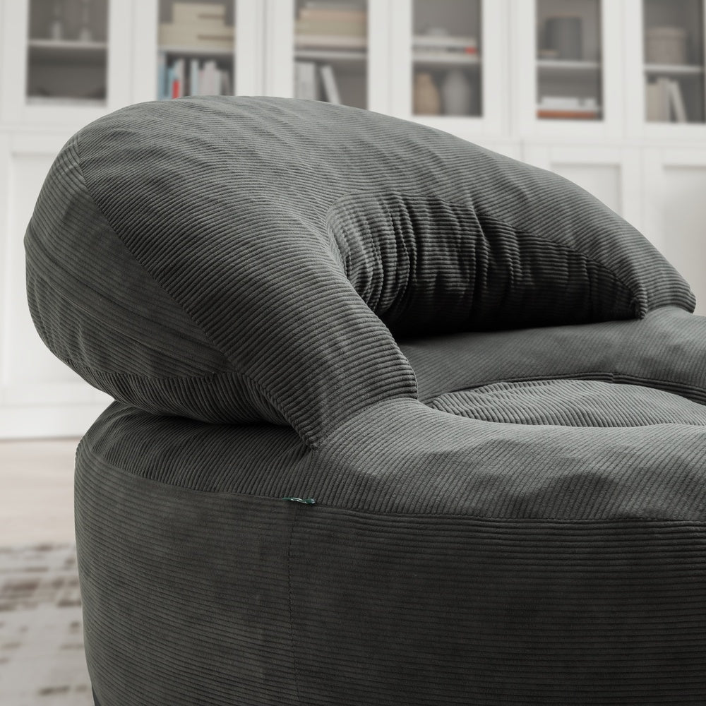 SoBuy | Sofa | Sessel mit Hocker | Dark Gray | 110×125×65 cm | FST100-DG