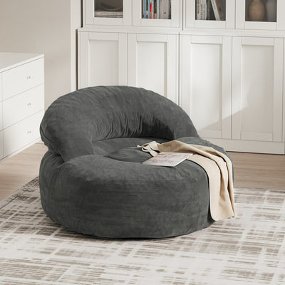 SoBuy | Sofa | Sessel mit Hocker | Dark Gray | 110×125×65 cm | FST100-DG