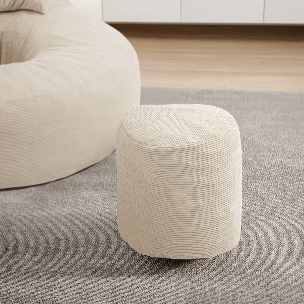 SoBuy | Sofa | Sessel mit Hocker Loungesessel mit Liegefunktion | Cream White | FST100-MI