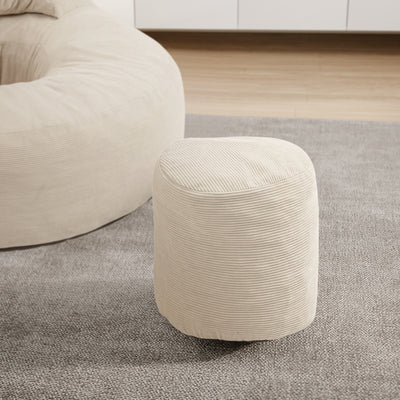 SoBuy | Sofa | Sessel mit Hocker Loungesessel mit Liegefunktion | Cream White | FST100-MI