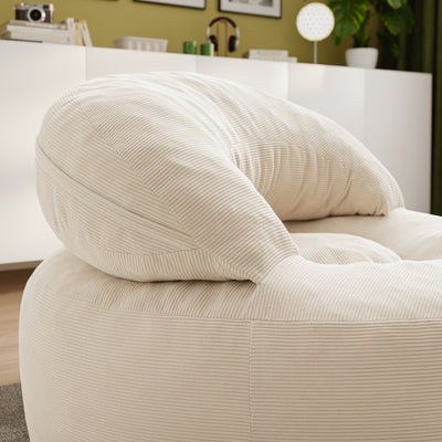 SoBuy | Sofa | Sessel mit Hocker Loungesessel mit Liegefunktion | Cream White | FST100-MI