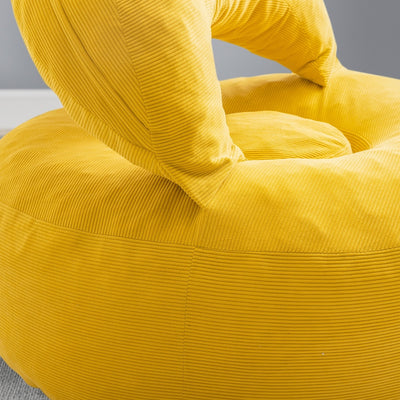 SoBuy | Sofa | Skandinavischer Sessel in Gelb mit Fußhocker | Yellow | 110×125×65 cm | FST100-Y