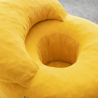 SoBuy | Sofa | Skandinavischer Sessel in Gelb mit Fußhocker | Yellow | 110×125×65 cm | FST100-Y