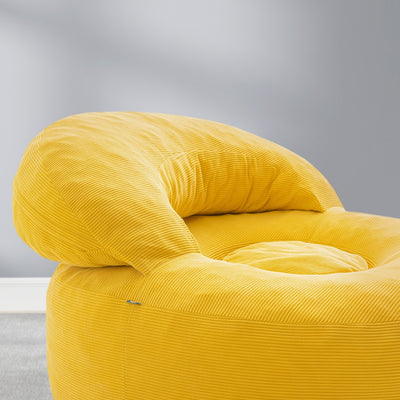 SoBuy | Sofa | Skandinavischer Sessel in Gelb mit Fußhocker | Yellow | 110×125×65 cm | FST100-Y