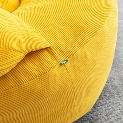 SoBuy | Sofa | Skandinavischer Sessel in Gelb mit Fußhocker | Yellow | 110×125×65 cm | FST100-Y