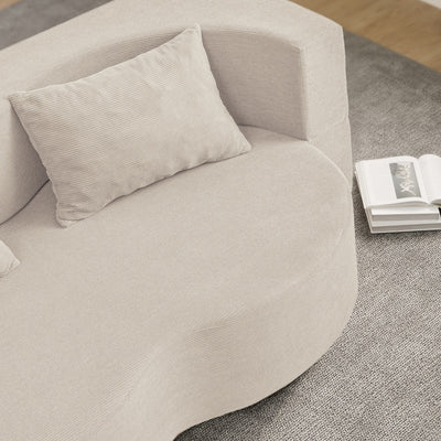 SoBuy | Schlafsofa | Schlafsofa 2-Sitzer in Beige mit 2 Kissen | Beige | 177×107×32 cm | FST101-MI