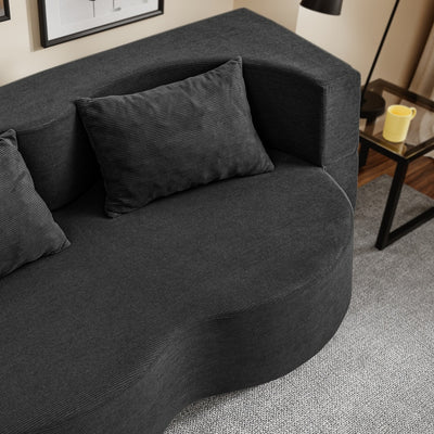 SoBuy | Schlafsofa | Schlafsofa klein mit Federkern & 2 Kissen | Schwarz | FST101-SCH