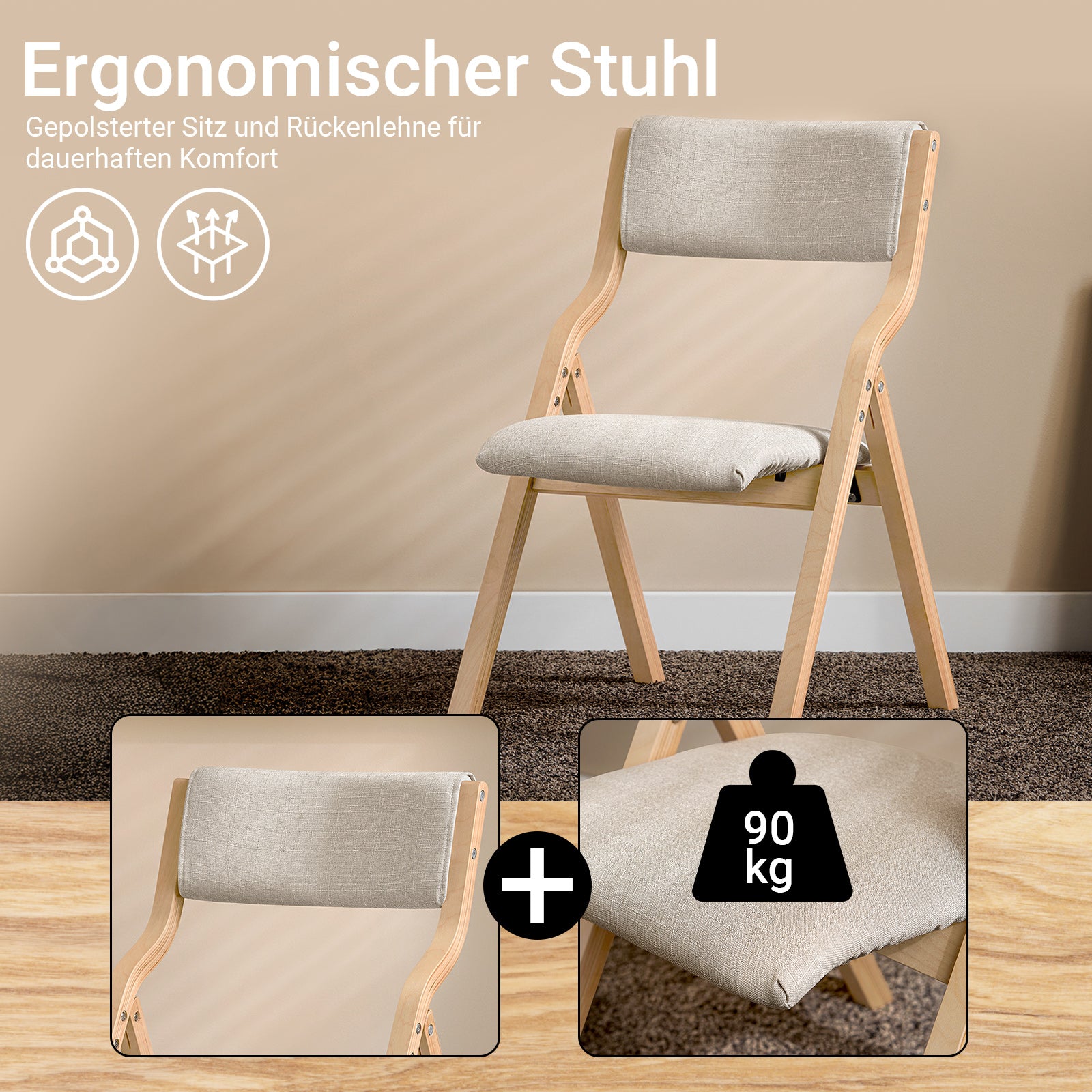 SoBuy | Klappstuhl | Küchenstuhl l Schreibtischstuhl Kinder | Hellgrau | FST40-HG