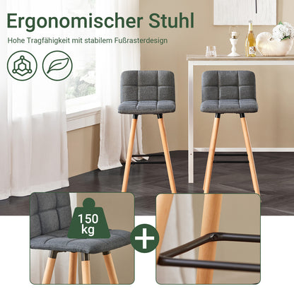 SoBuy | Barhocker 2er set | Tresenhocker | Sitzhöhe 68cm | Dunkelgrau | FST50-DGx2
