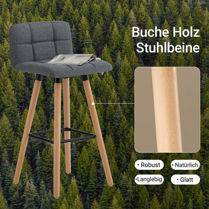 SoBuy | Barhocker 2er set | Tresenhocker | Sitzhöhe 68cm | Dunkelgrau | FST50-DGx2