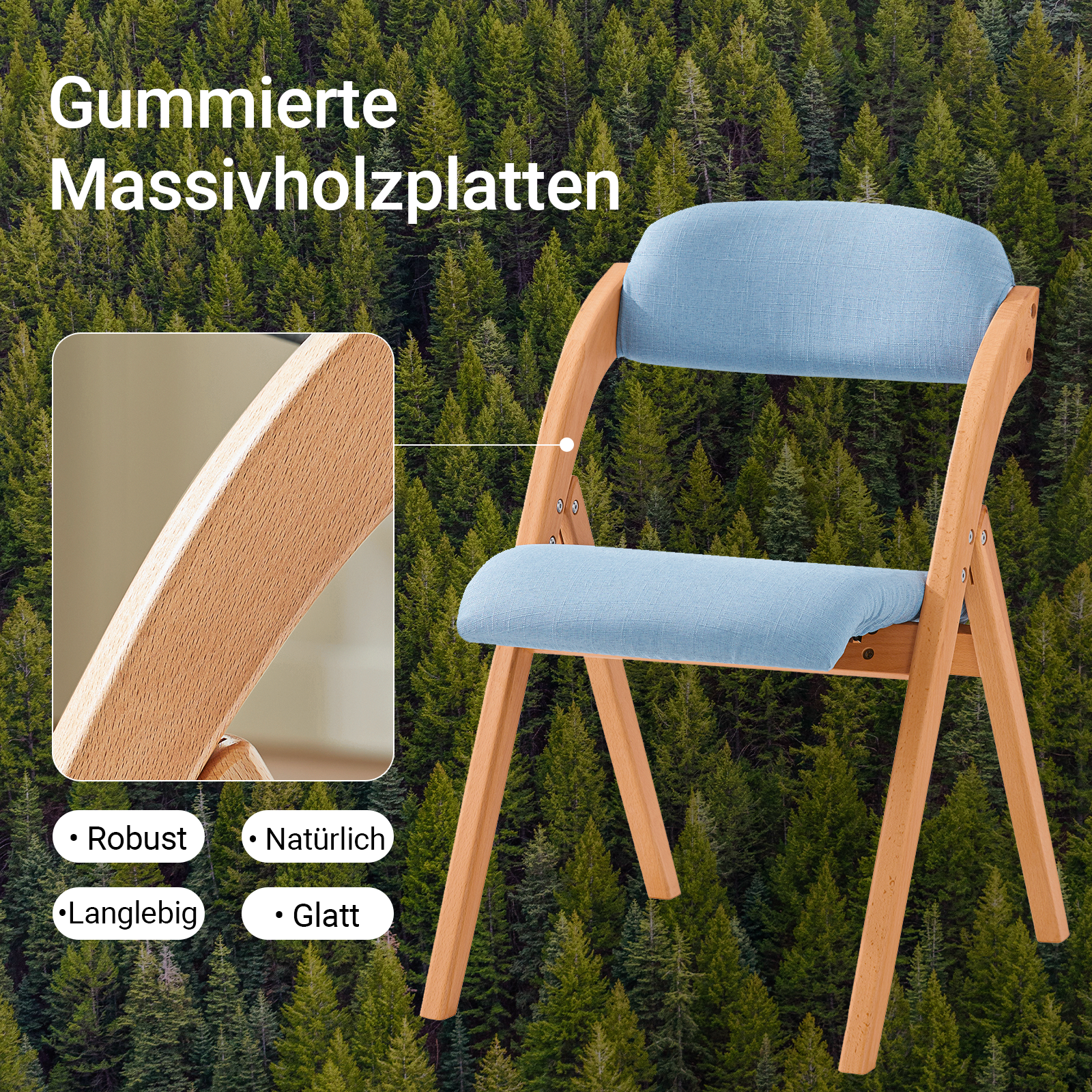 SoBuy | Klappstuhl | Küchenstuh l Schreibtischstuhl | Blau | FST92-BL