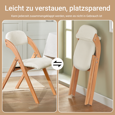 SoBuy | 2er Set Klappstuhl | Küchenstuh l Schreibtischstuhl | Weiß | FST92-Wx2