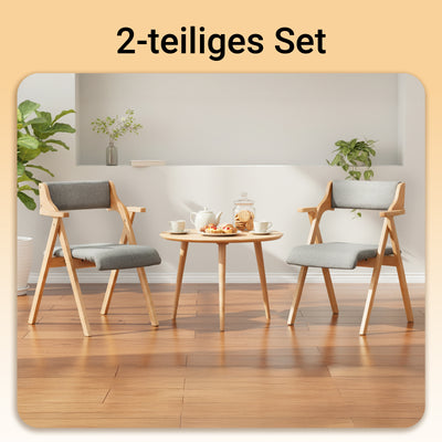 SoBuy Klappstühle 2er Set Holz gepolstert Hellgrau FST98-HGX2