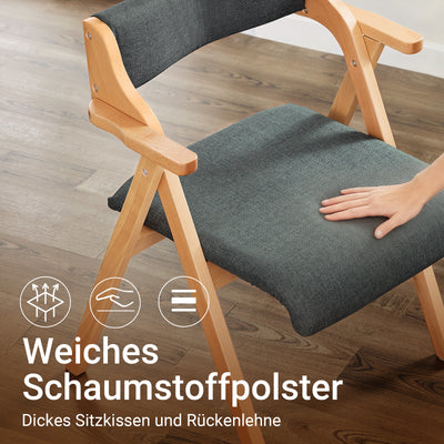SoBuy | Klappstuhl | Küchenstuh | Schreibtischstuhl | Vergrößerter&Verbreiterter Dunkelgrau | FST98-SG