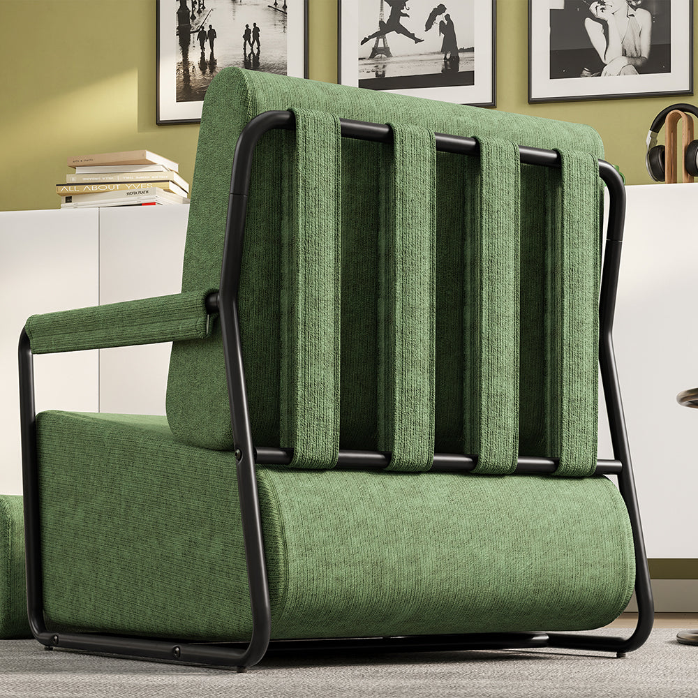 SoBuy | Sofa | Relax-Sessel mit Hocker | Dark Green | 59×74×78 cm | FST99-SY