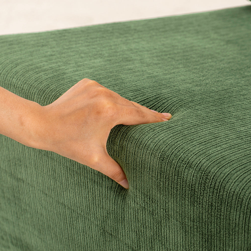 SoBuy | Sofa | Relax-Sessel mit Hocker | Dark Green | 59×74×78 cm | FST99-SY
