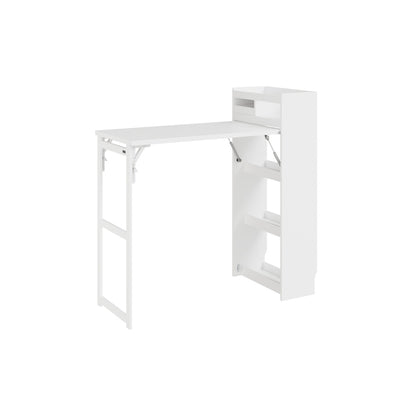 SoBuy | Küchenwagen | Freistehende Kücheninsel Weiß klappbar | White | 65.3×199.5×120 cm | FWT115-W
