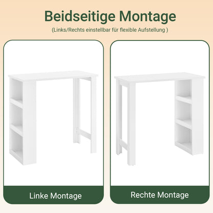 SoBuy | Bartisch | Stehtisch | Küchentisch Weiß | FWT17-II-W