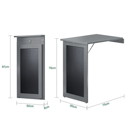 SoBuy | Wandtisch mit Tafel | Klapptisch | Esstisch | Memoboard | Hellgrau | FWT20-HG