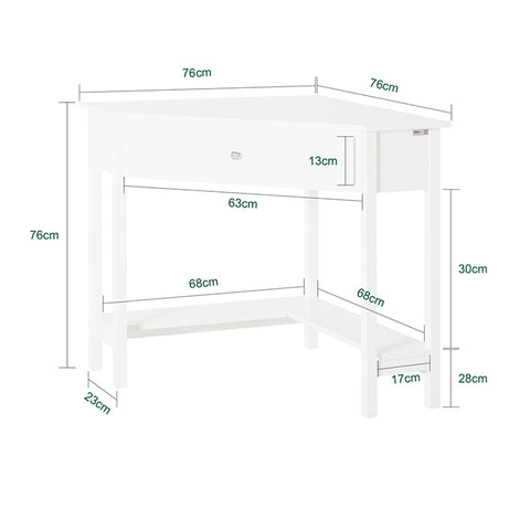 SoBuy | Eckschreibtisch | Schreibtisch | Weiß | FWT31-W