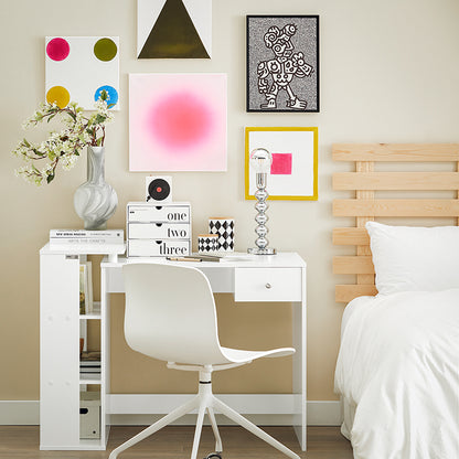SoBuy | Schreibtisch Weiß | Schreibtisch mit Regal | Schreibtisch Kinder | FWT35-W