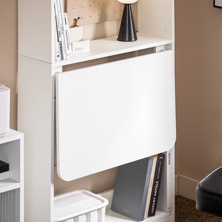 SoBuy | Klapptisch mit 5 Ablagen | Computertisch | Arbeitstisch | Weiß | FWT92-H-W