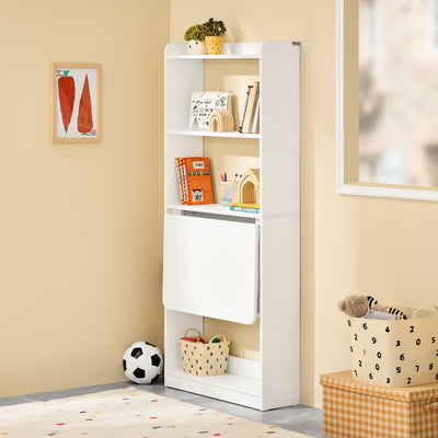 SoBuy | Klapptisch mit 5 Ablagen | Computertisch | Arbeitstisch | Weiß | FWT92-H-W