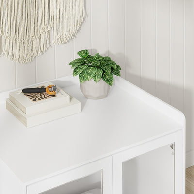 SoBuy Katzentoilettenschrank Katzenklo-Schrank in Weiß mit Schublade 98×60×80 cm HAT02-L-E-W