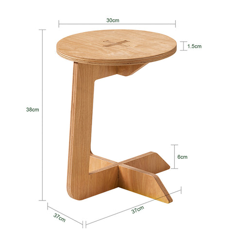 SoBuy | Beistelltisch mit Zapfenverbindungen | Kaffeetisch | Couchtisch mit C-förmiger Fuß | Natur | HFBT02-K-N