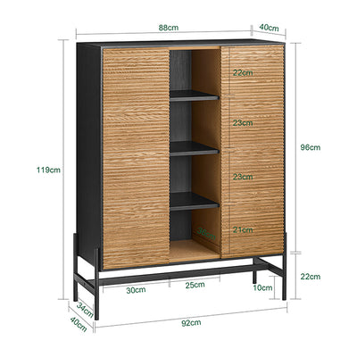 SoBuy | Sideboard | Küchenschrank | Flurschrank | Aufbewahrungsschrank | Buffet | HFSB04-SCH