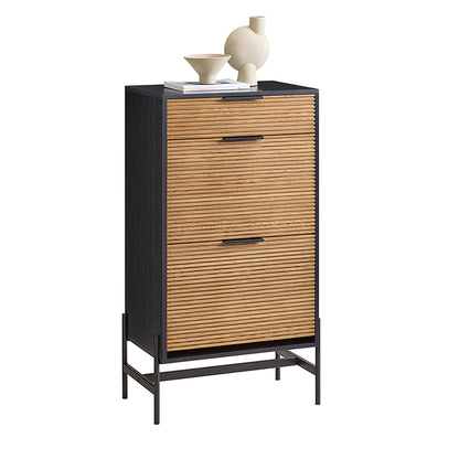 SoBuy | Schuhkipper mit 2 Klappen | Schuhschrank schmal | Schuhkommode | HFSR03-SCH