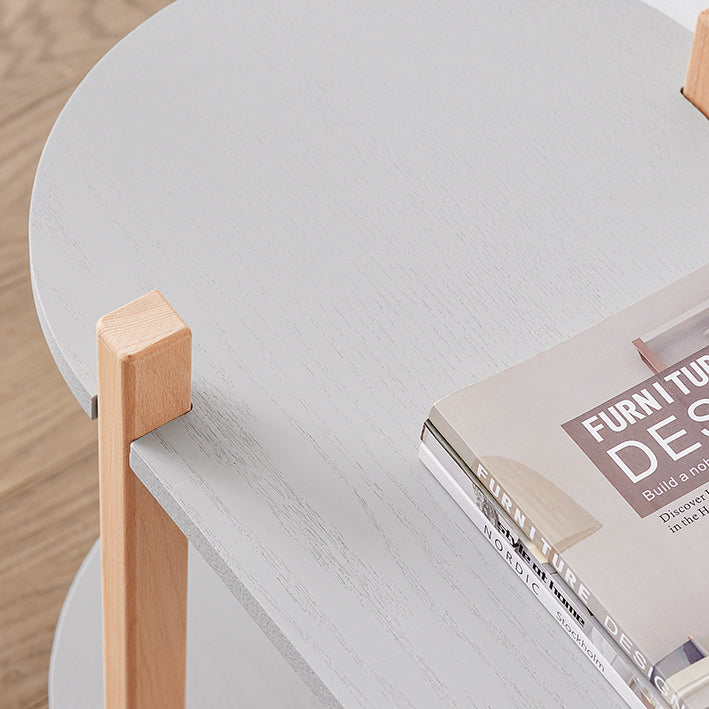 SoBuy | Multifunktionales Regal | Bücherregal | Standregal mit 2 Ablagen | Standregal | Grau/Natur | HSTR01-HG