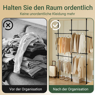 SoBuy | Teleskop Kleiderstange | Kleiderstangen System | Regalsystem | schwarz | KLS03-II-SCH