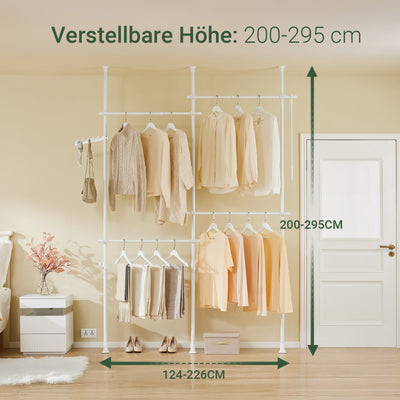 SoBuy | Teleskop Kleiderstange | Kleiderstangen System | Regalsystem | KLS03-II-W