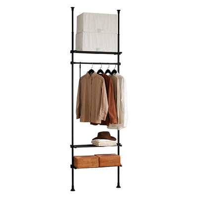 SoBuy | Teleskop Kleiderstange | Kleiderstangen System | Schwarz | KLS07-SCH