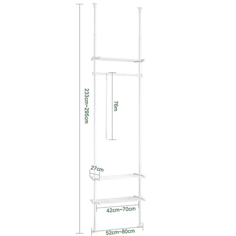 Sobuy | Teleskopová oblečení kolejnice | Systém oděvních pólů | Nastavitelný stojan skříně | KLS07-W