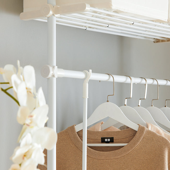 SoBuy | Teleskop Kleiderstange | Kleiderstangen System | Weiß | KLS07-W