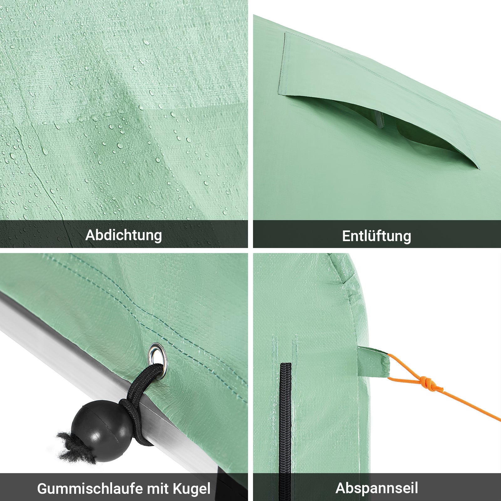 SoBuy | Foliengerätehaus | Fahrradgarage wetterfest Geräteschuppen | Grün 159x165x219cm KLS11-L-GR