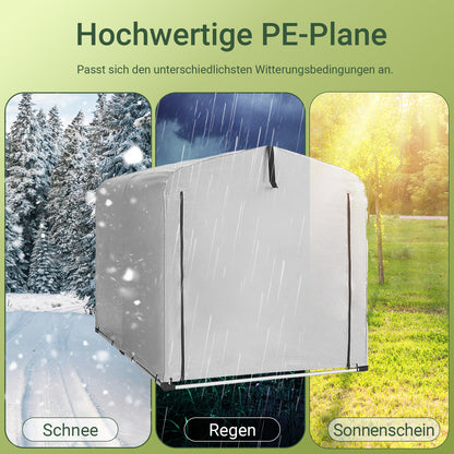 SoBuy | Foliengerätehaus | Gerätehaus | Gartenschuppen Garagenzelt Silber | KLS11-L