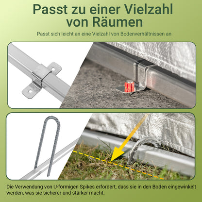 SoBuy | Foliengerätehaus | Gerätehaus | Gartenschuppen Garagenzelt Silber | KLS11