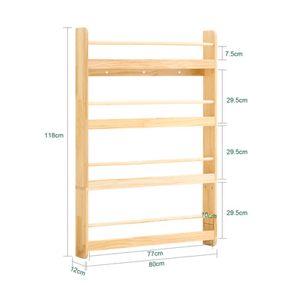 SoBuy | Bücherregal Kinder | Wandregal Kinderzimmer | mit 4 Ablagen | KMB08-N